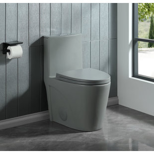 1.1/1.6 GPF Dual-Flush Elongated One-Piece Toilet with 17.13 in. Comfort Seat Height, Ceramic Glazed Surface(Soft Close Seat Included), 4 Colors Option