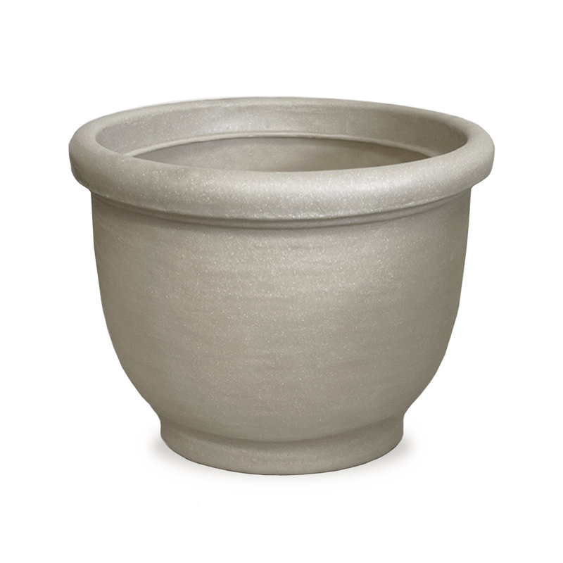 Leontion Plastic Pot Planter, 13.5" H x 17.75" W x 17.75" D, Parchment
