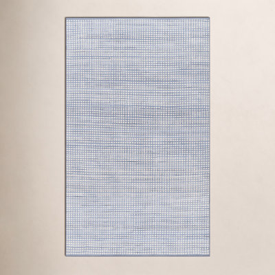 Acerra Blue Hand-Woven Geometric Outdoor Rug