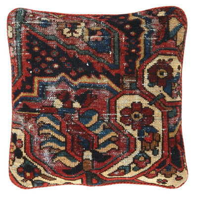 Oreiller de tapis rétro noué à la main 20 po Pasargad
