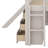 Full Size Low Loft Bed With Slide, Wood Bed Frame With Three Storage Drawers And Two Doors,No Box Spring Needed
