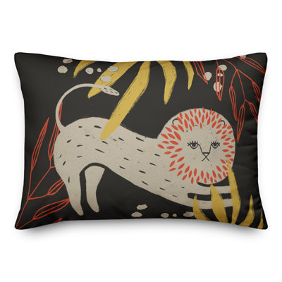  Housse et insert de coussin rectangulaire Stretching Lion