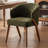Modern Dining Chairs, Upholstered Fabric Side Chair With Wooden Legs For Kitchen And Dining Room, Green-503266232-503267300