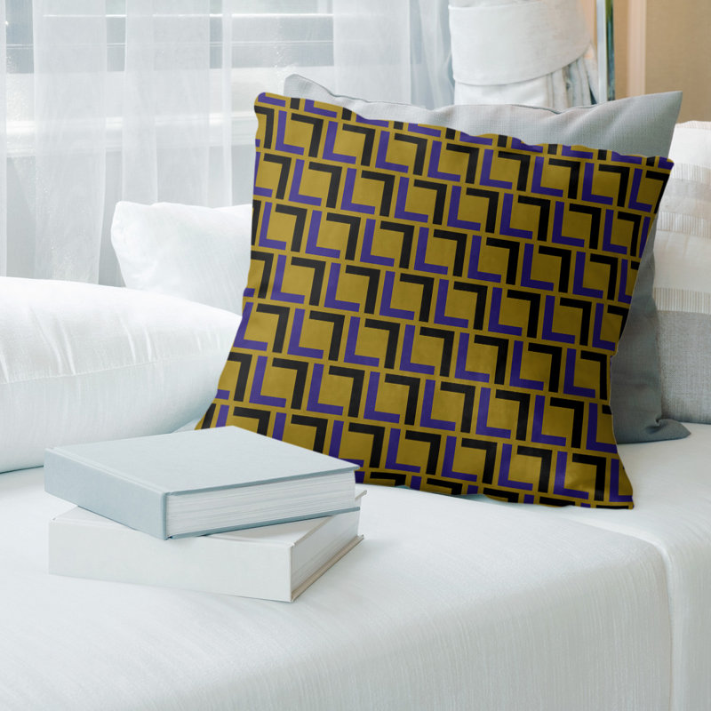 Housse de coussin Baltimore Football Luxury, Polyester filé, 26 po x 26 po, Jaune / noir