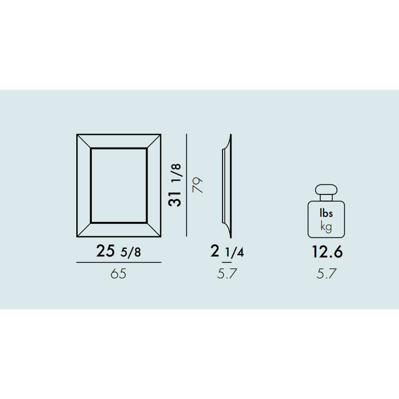 Ghost Flat Metallic Polycarbonate Wall Mirror, Gold