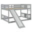 Lit superposé double au dessus d'un lit double avec échelle avec glissade, gris (Ancien SKU: LT000208AAE)-1668666598