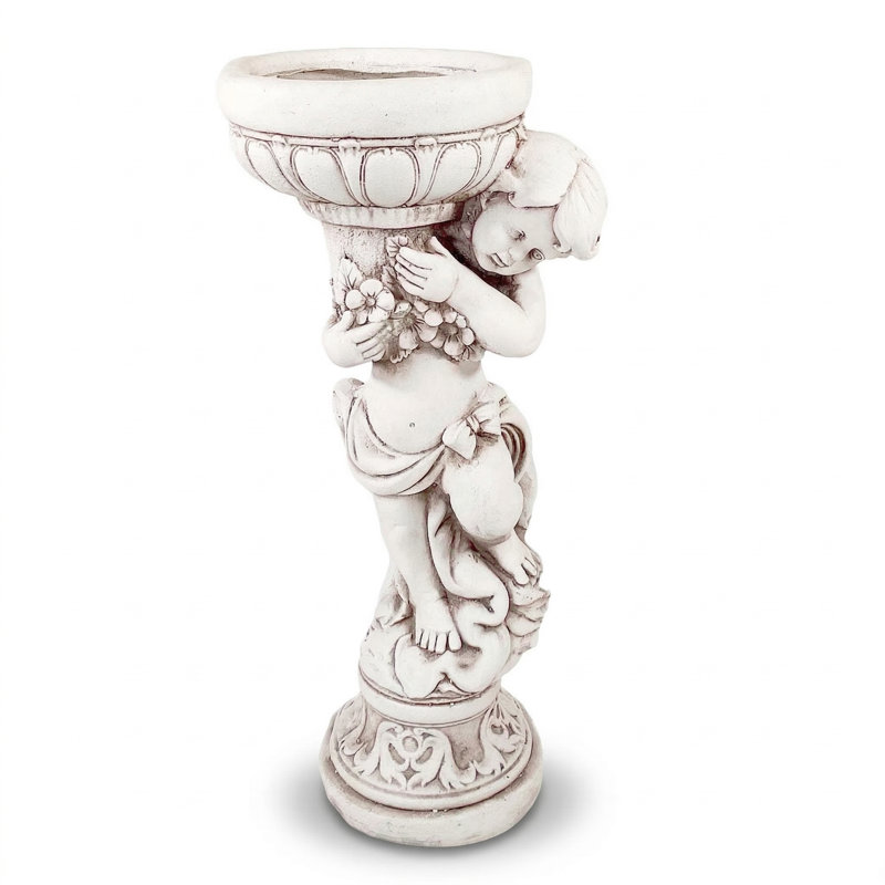 JAMES Boy Planter 72cm Antique Stone Effect
