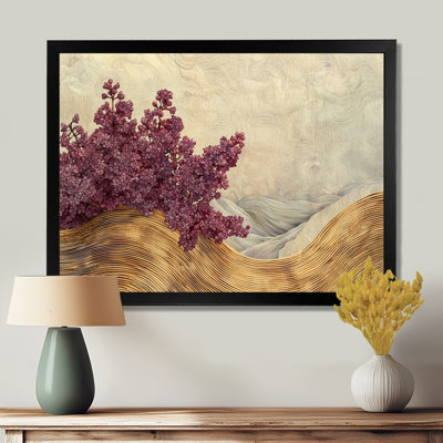 Geraurd, fleurs de lilas dans une glissoire en bois, motif III - Lilas, art mural sur toile