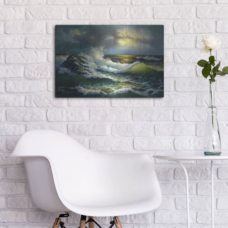 «Ocean Waves» par Diane Romanello, art mural en métal, H 12 po x l 16 po