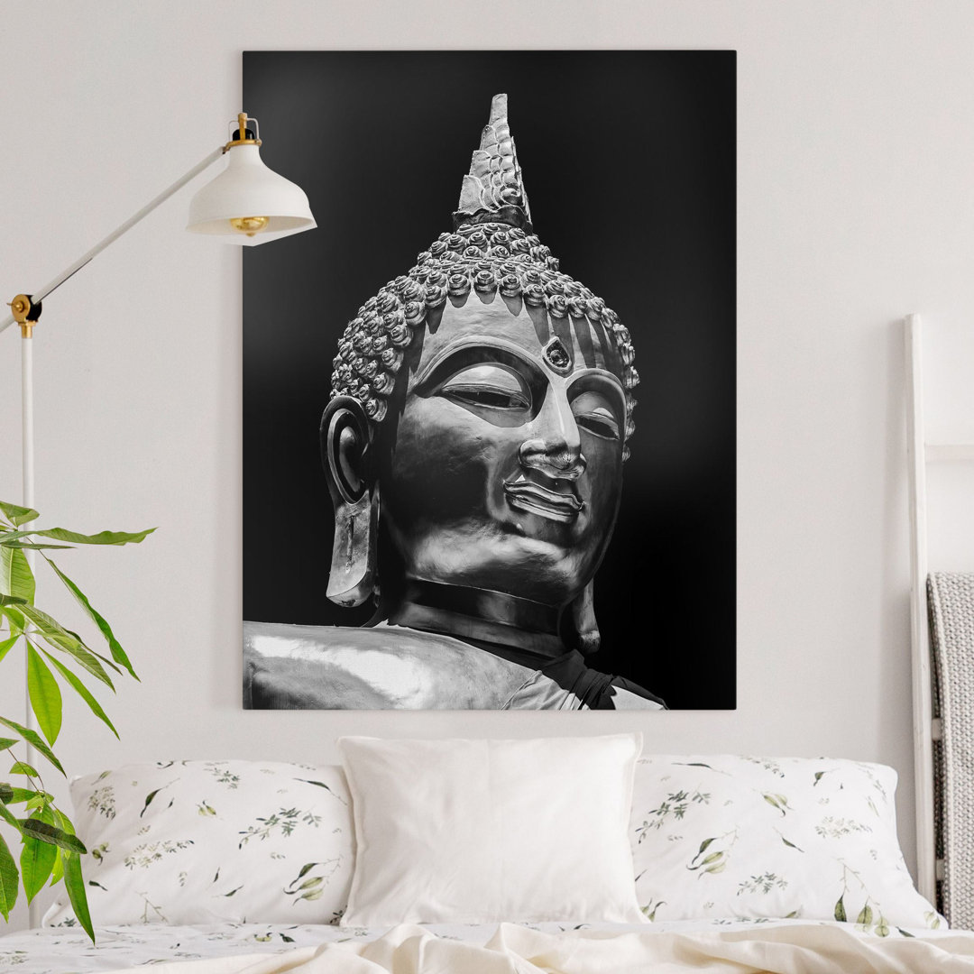 Leinwandbild Buddha Statue Gesicht