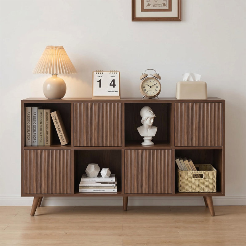 Bibliothèques avec rangement, armoire moderne en bois aggloméré à 8 cubes pour la maison