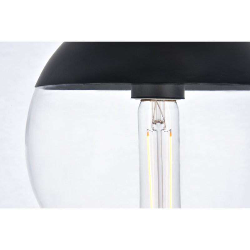 Luminaire suspendu simple à intensité variable 1 lumière Yearby Yearby, Noir, Transparent, H 70 po x l 14 po x P 14 po
