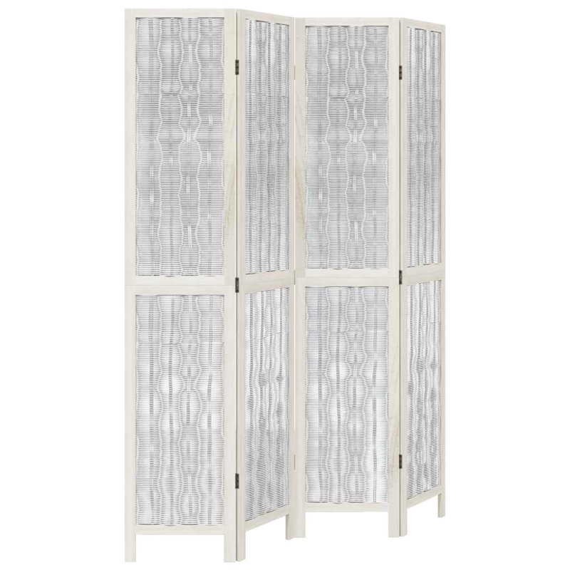 Akims 145cm W Solid Wood Accent Room Divider, 200cm H x 145cm W, White