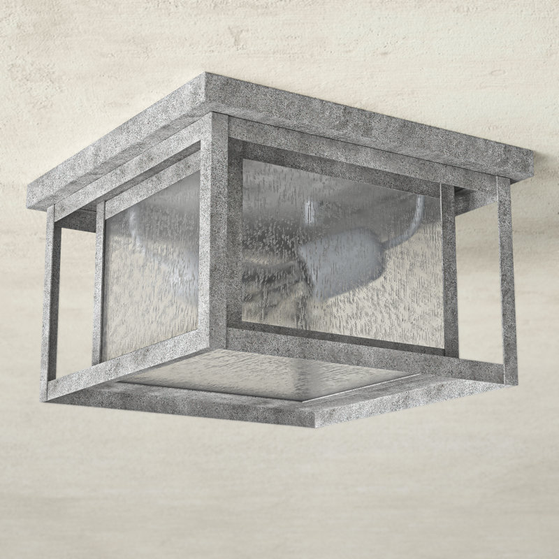 Vermont 10'' W 2 - Bulb Outdoor Flush Mount, Weathered Pewter