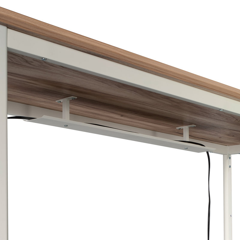 Bureau avec retour, finition brune