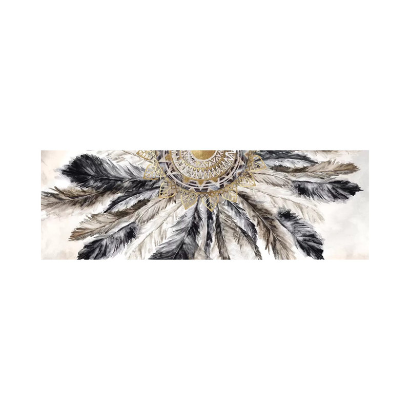 Necklace Of Feathers I by Eva Watts - Wrapped Canvas Panoramic Print, 182.88 cm H x 60.96 cm W