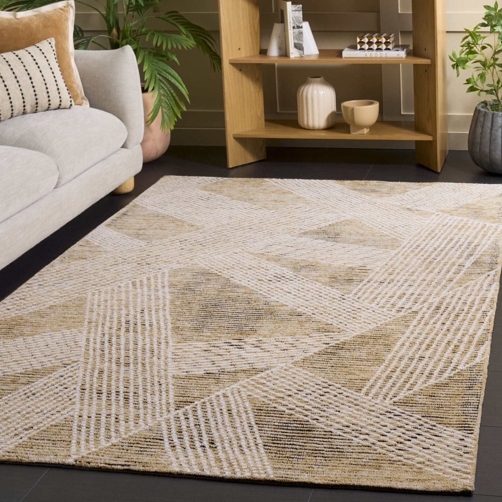 Hand-Tufted Abstract Wool Rug, Rectangle 5' x 8'