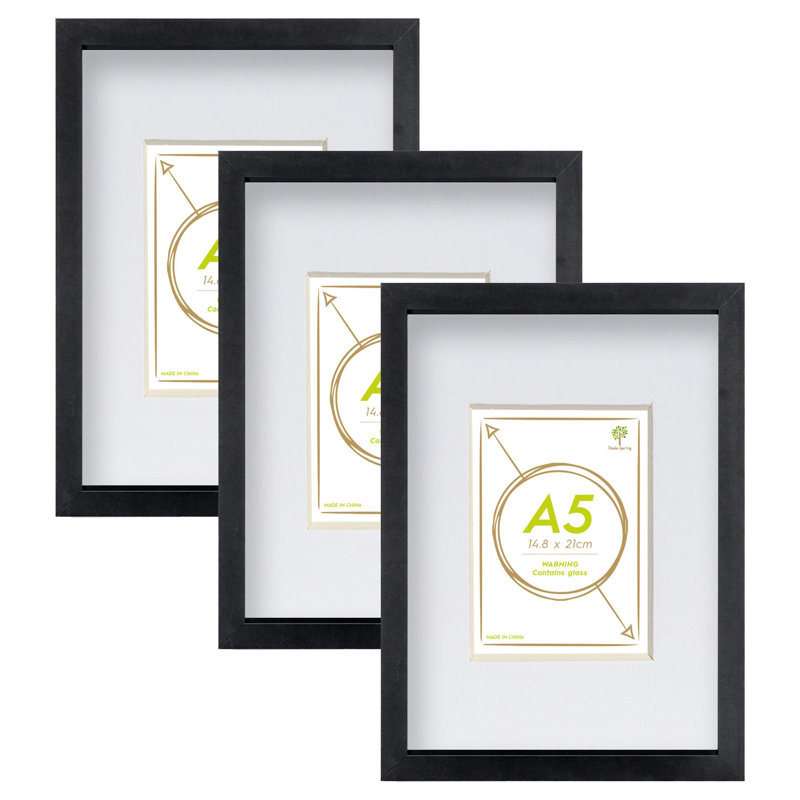 Acrylic Picture Frame - Set of 3, Black