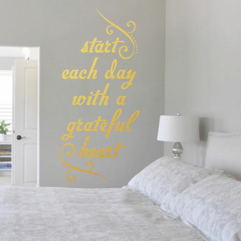 Text & Numbers Non-Wall Damaging Wall Decal, Gold