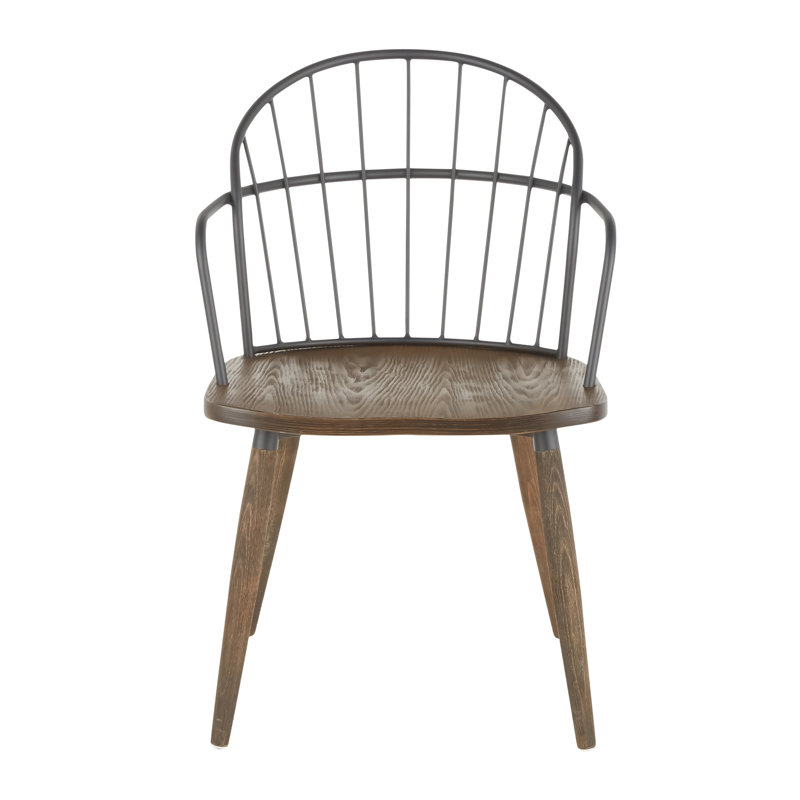 16.5'' H Armchair, Dark Walnut/Black, 1