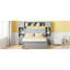 Lit double en bois avec armoire tout-en-un, tablette et prises, lit gigogne simple, gris-312166731