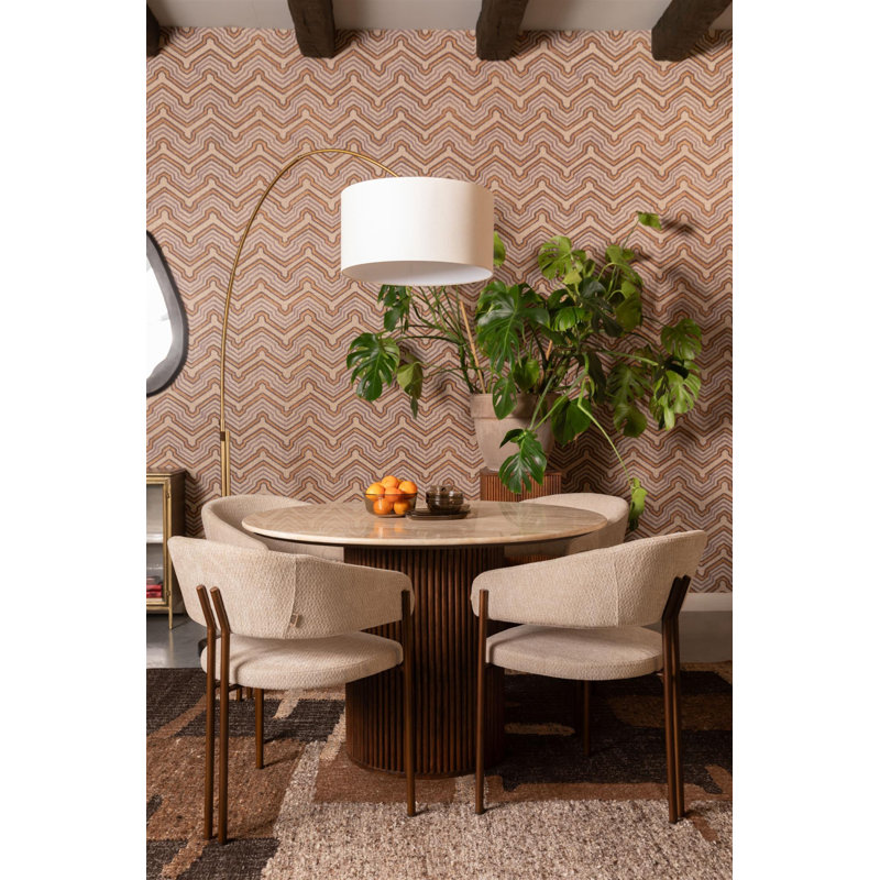 Dining Chair Upholstered Arm Chair, Beige