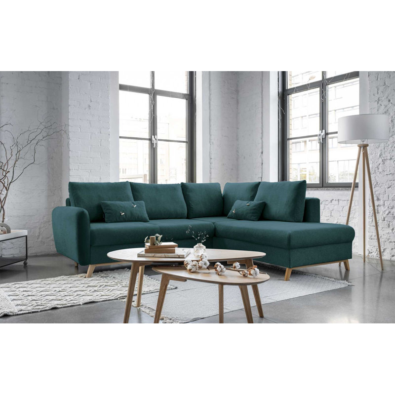 Scandic Lagom 6 Seater Sofa Bed, Right facing, Turquoise