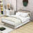 Maroma Metal and Wood Platform Bed with Twin Size Trundle-1049616843-1049616853