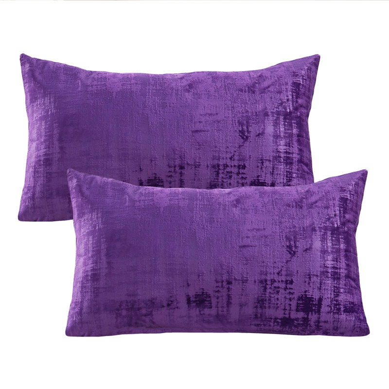Textured Velvet Pillow Cover, Imperial Purple
