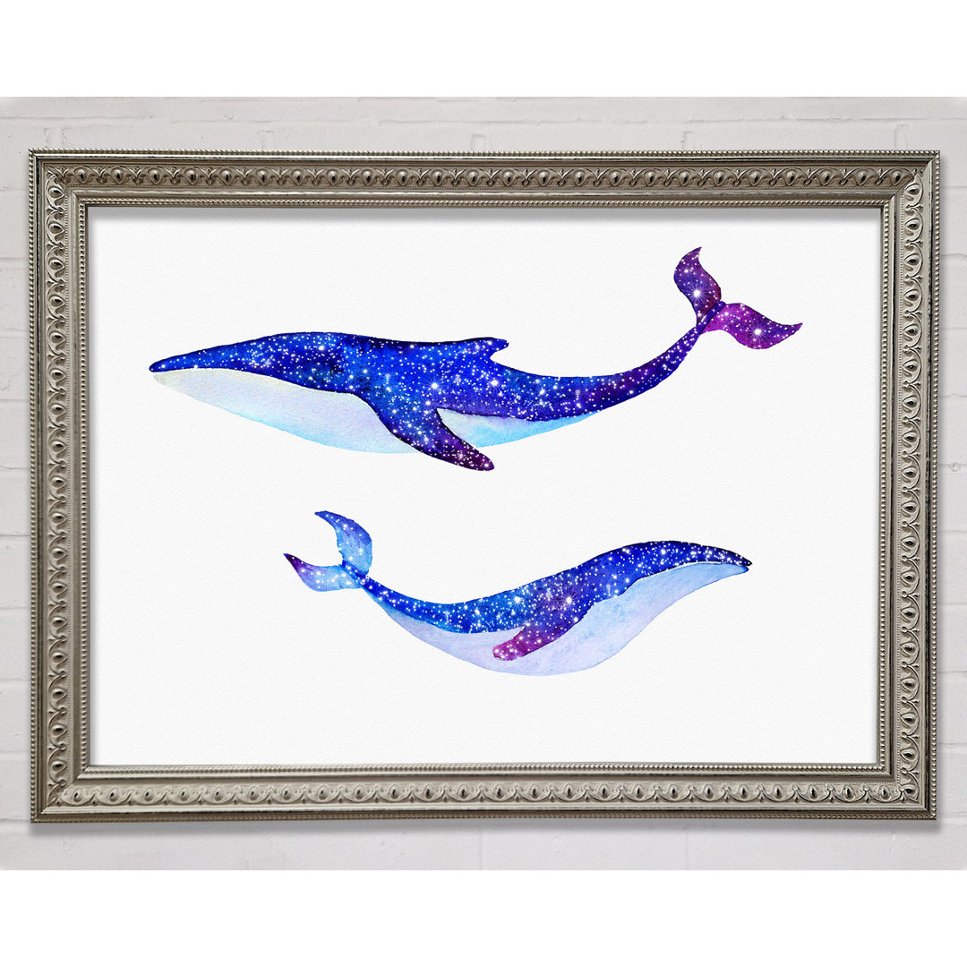 Gerahmtes Leinwandbild Twinkling Whales