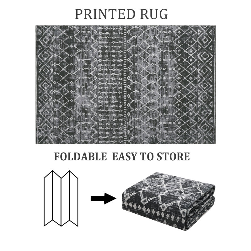 Tapis d'intérieur moderne à motif géométrique marocain Soft Boho, Rectangle 5 pi x 7 pi