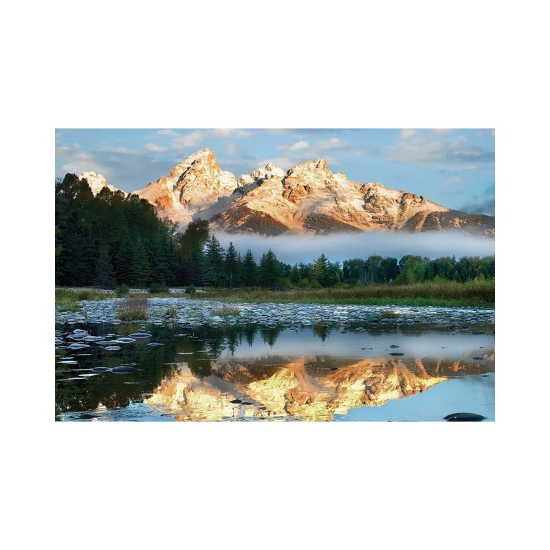 Pond Reflecting Grand Tetons, Grand Teton National Park, Wyoming 1 Piece Wrapped Canvas Wall Art