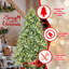 Arbre de Noël illuminé bleu-vert 4 pi avec 150 lumières DEL blanc chaud - 592 pointes en PE + PVC, branches articulées, base en métal robuste-1699625250-1699625258