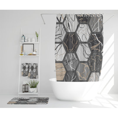 Neethu Polyester Shower Curtain Set