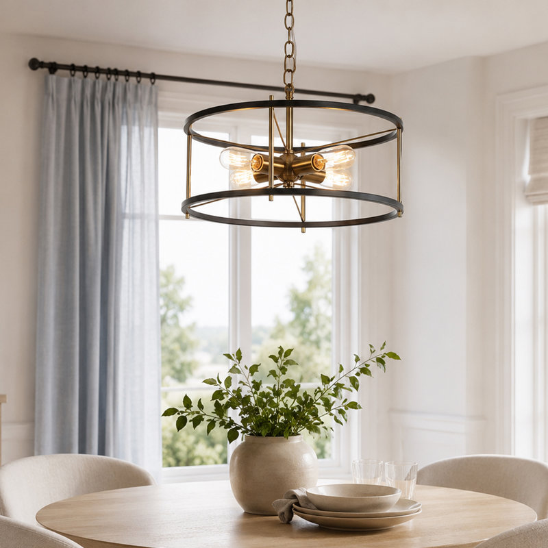 Suspension moderne Chrisse à 4 lumières de style Sputnik pour salon