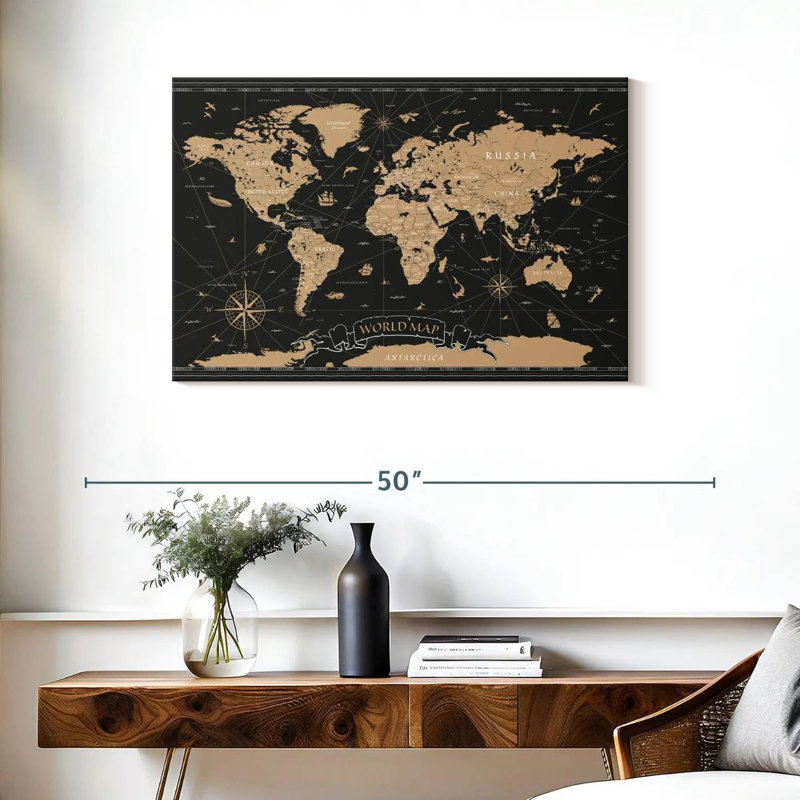 Carte du monde Aliaz Grand, H 24 po x l 36 po