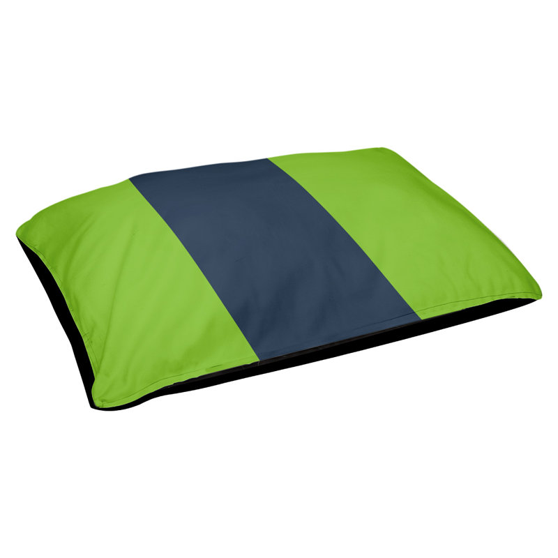 Oreiller rectangulaire New York, Moyen (L 30 po x l 40 po), Vert aurore / bleu minuit / vert aurore