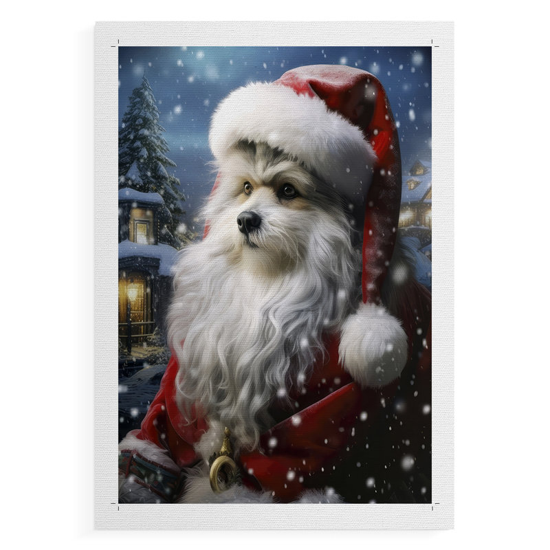 Santa Paws I - Impression sur toile seulement - NON-CADRE, H 18 po x l 12 po