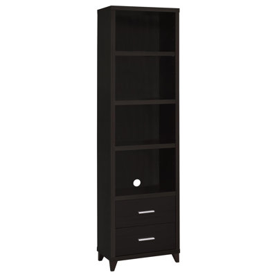 Leta 4-Shelf Engineered Wood Media Tower Cappuccino