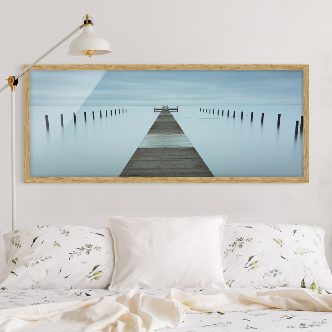 Bild mit Rahmen - Pier in Schweden - Panorama-Landschaft - A