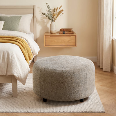 28.7" Wide Modern Round Upholstered Ottoman