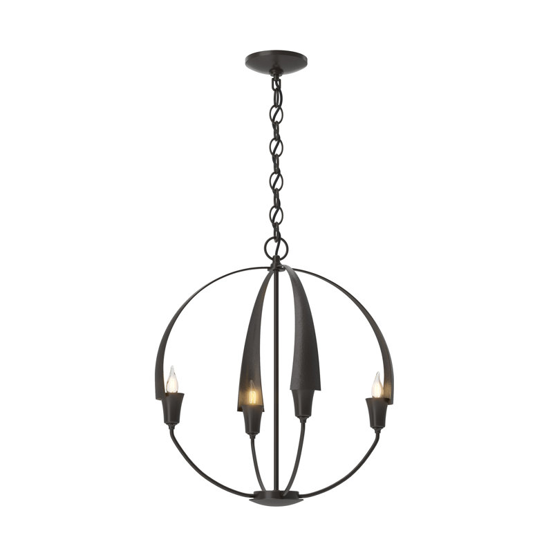 Cirque 4 - Light Sphere Globe Chandelier, 20.7" H x 19" W x 19" D, Oil Rubbed Bronze