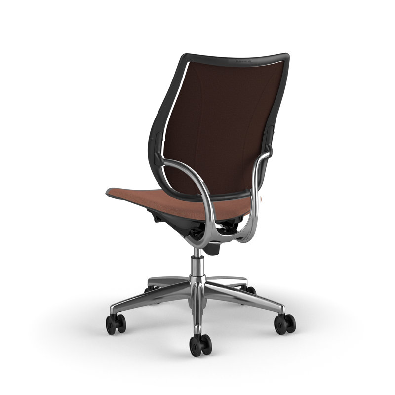 Chaise de travail ergonomique avec dossier rembourré Liberty, Sans accoudoirs, Brun rougeâtre - 0551