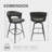 2Pcs Tan Woven Bar Stool, 360 Swivel, Robust Metal Frame, Upholstered Counter Stool With And Footrest For Kitchen Island Of 2 28" Stools, Technical Leather Woven. Tan, Swivel. Frame Island. Soft