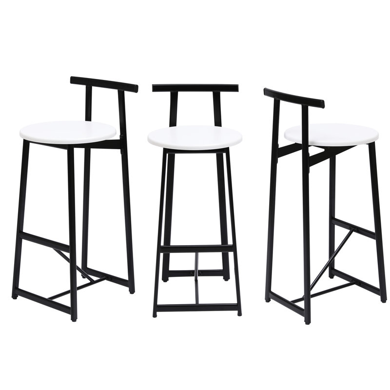 3 comptoir en métal avec dossier, ergonomique et stable, comptoir noir et blanc de 3 pieds de 27 po de hauteur