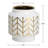 6" Gold Chevron Pattern White Ceramic Vase-104609071-104609070