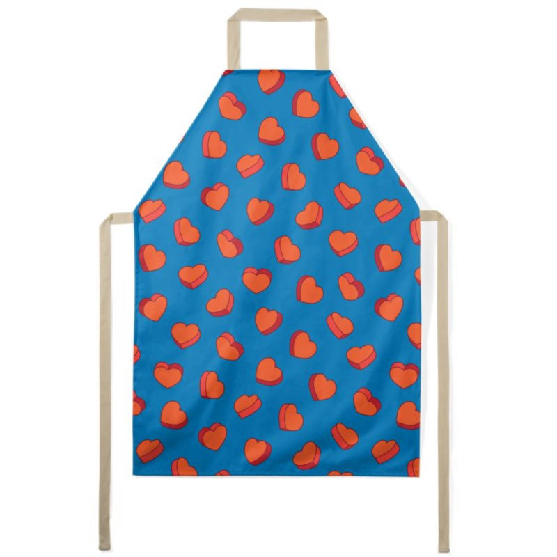 Geometric Bib Apron, Blue
