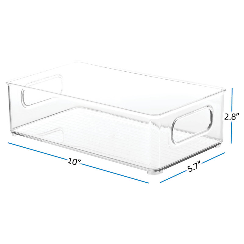 Contenant de rangement empilable en plastique avec poignées pour salle de bain
