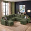 Canapé-lit modulaire rembourré avec rangement en fausse fourrure vert-131655618