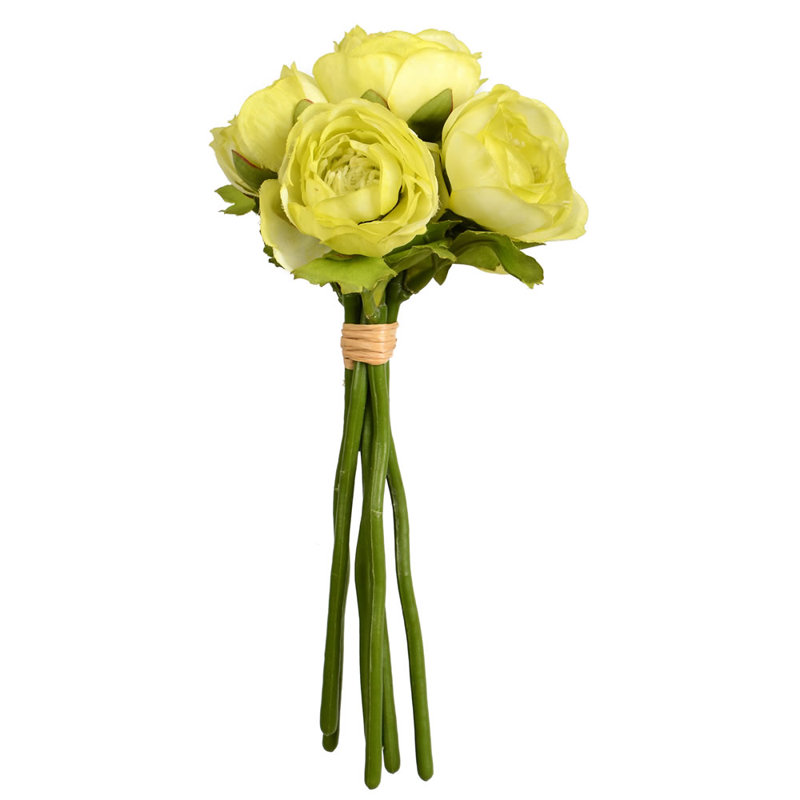 Ranunculus artificiel 9 po, Vert